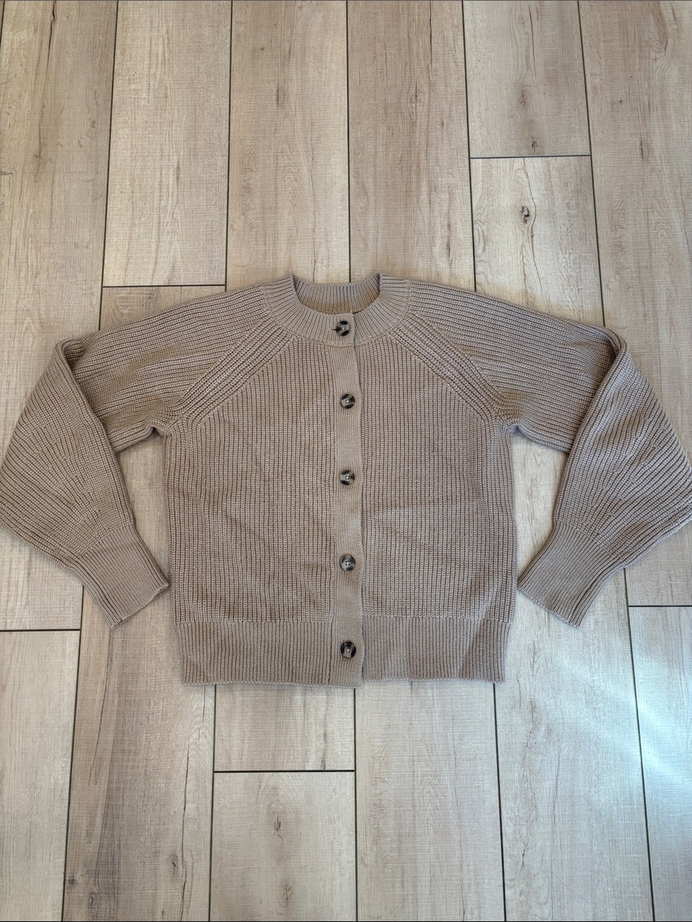 Banana Republic Brown Button-Front Ribbed Cardigan